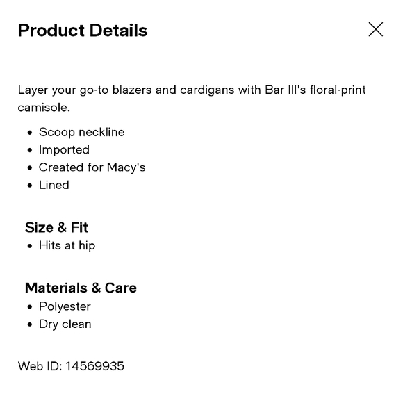 BAR III | Floral Print Camisole - Picture 7 of 8